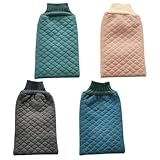 Mikikit 4 Stück Peeling Duschhandschuhe aus Hautfreundlichem Material Grob Strukturiert...