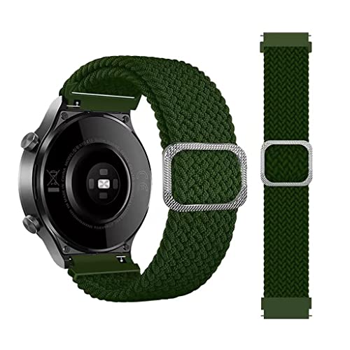 Correa de reloj tejida de nailon de 20 mm, 22 mm, correa de reloj elástica suave transpirable ajustable, correa de repuesto de correa deportiva de nailon suave ajustable ajustable de color único Cover