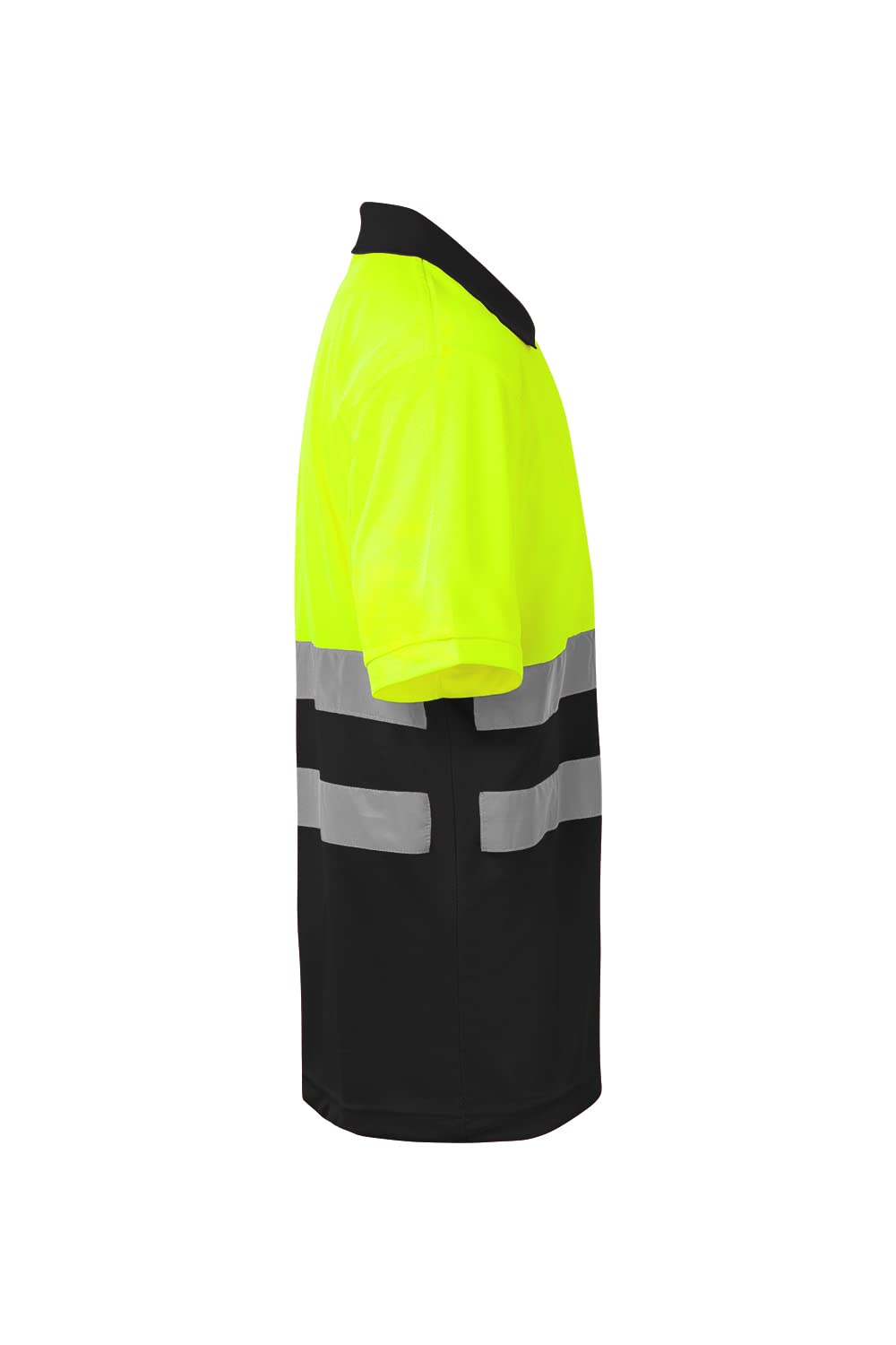 VELILLA Herren Poloshirt Zweifarbig Kurzärmelig Grau Neonorange