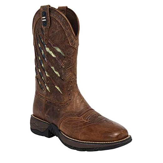 Brothers Men's and Sons Scratch American Flag Lite Performance Western Boot Brown 10.5 D(M) US