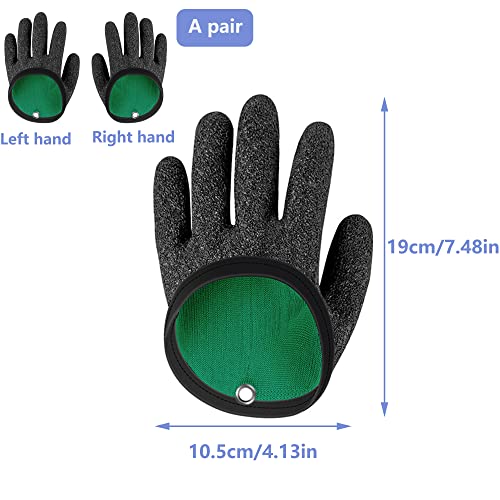 Foto von TINGWEN Fisch Fang Handschuhe Verschleißfest stichfest Angelhandschuhe Anti-Rutsch-Latex Weich und hochelastisch Für Den Sicheren Umgang Mit Hecht Wels Austern Krabbe Angelzubehör leichte Tragbarkeit