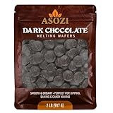 ASOZI Dark Chocolate Melting Wafers, 2 lb - Candy Melts for Dipping, Baking & Molds - Easy Melt Coating for Strawberries, Truffles & Viral Dubai Chocolate Bars