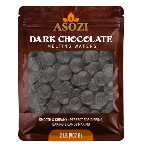 Dark Chocolate Melting Wafers 2LB – Smooth and Creamy Melting Chocolate, Perfect for Dipping, Baking, Candy Making, and Decorating Desserts – Ideal for Fountains, Coating, and Molded Chocolates