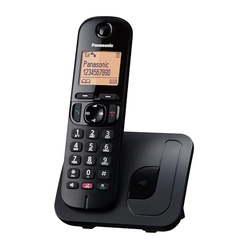Panasonic KX-TGC250SPB Teléfono Inalámbrico Digital con Bloqueo De Llamadas No Deseadas, Pantalla Fácil De Leer, Altavoz Manos Libres, Reloj Despertador, Auricular Único, Negro.