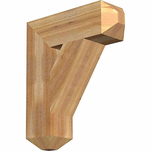 Ekena Millwork BKT06X20X24TRA04RWR Traditional Craftsman Rough Sawn Bracket, 6" Width x 20" Depth x 24" Height, Western Red Cedar