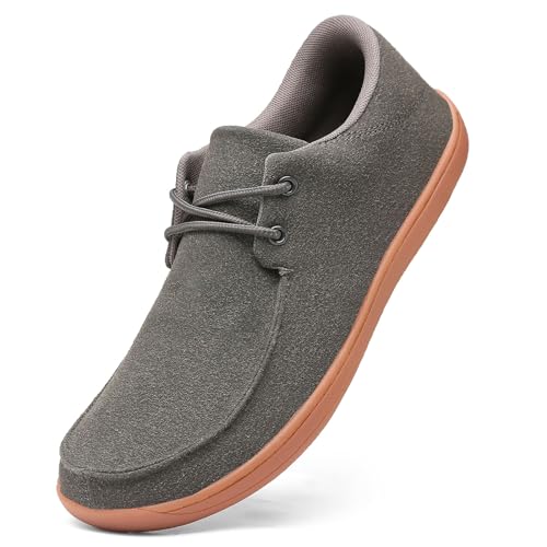 HIIGYL Wide Toe Trainers Men Minimalist Shoes Barefoot Fashion Trainers Non-Slip Shoes Casual Loafers Comfortable Black 9