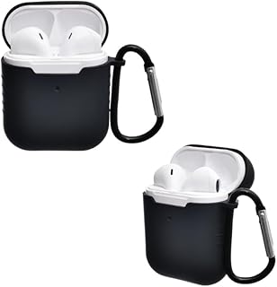 جراب حماية سيليكون لسماعات ايربودز يحتوي على حواف آمنة بتصميم بسيط وسهل التركيب لسماعات ايربودز 1/2 من جي باور - أسود