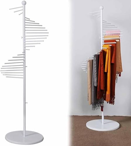 Perchero en espiral con 30 varillas, colgador versátil para cinturones, pantalones, mantas, organización del hogar y solución de exhibición minorista