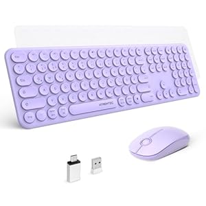 Xtremtec Retro Lavendel Kabelloses Tastatur-Maus-Set