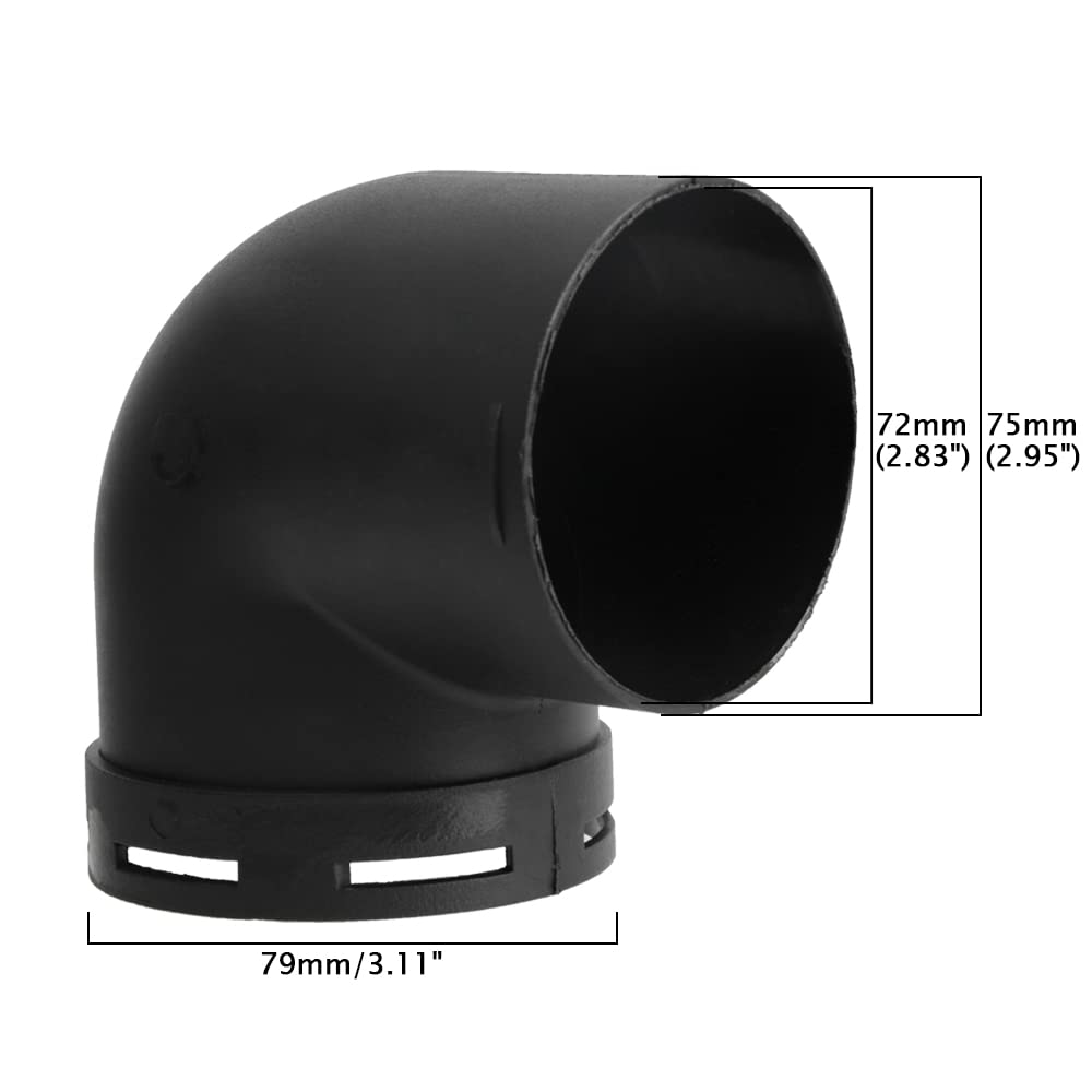 75mm/3" Universal Car Air Ducting Pipe Elbow Outlet, L-Shape Elbow Air Diesel Heater Duct Car Heater Warm Air Ducting Pipe Outlet Connector