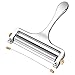 TOPULORS Wire Cheese Slicer Stainless Steel Handheld Cheese Cutter for Mozzarella, Cheddar, Gruyere - with 1 Extra Wire - Adjustable Thickness Cheese Shaver Cheese Slicers for Block Cheese (Silver)
