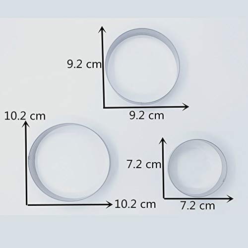 Liliao Round/Circle Cookie Cutters - 3 Various Size - Large: 4 Inches, Medium: 3.6 Inches And Small: 3 Inches - Stainless Steel #TOP2