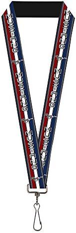Buckle-Down womens Lanyard - 1.0" Mustang/Text W/Tri-bar Stripe Key Chain, Multicolor, One Size US image 5