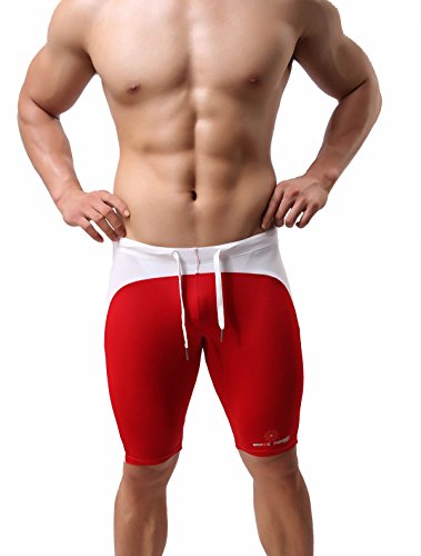 BRAVE PERSON 27/05 Boys Fashion Sports Leggings Beach Swim Shorts Running, Cycling Leggings (XL / 32-37, 05 Red)