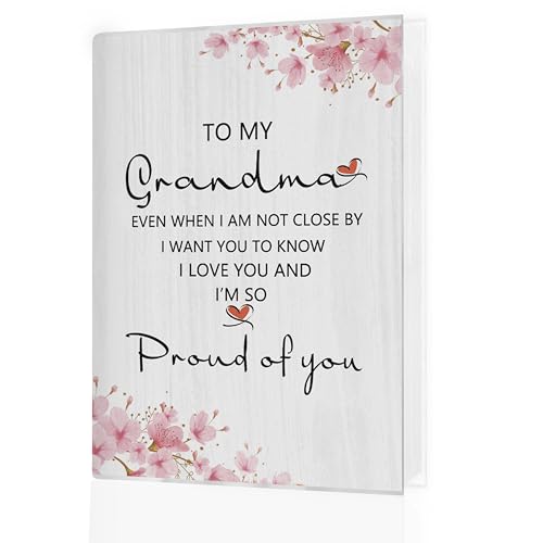 ARESGSDGV Grandma Gifts Photo Album 4x6 18 Pockets Photos, Mother's Day Birthday Gifts for Grandmother, to My Grandma I'm So Proud of You Small Mini Photo Album Hold 36 Pictures Book