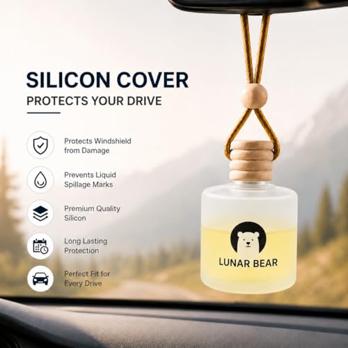 Image of LUNAR BEAR Grappy Lemon Car Air Freshener | Hanging Car Perfume Diffuser with Protective Case | Luxury Car Fragrance Made with Premium Essential Oils | Alcohol Free & Long Lasting