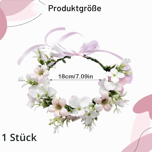 YIZWINS Hunde Hochzeits Blumenhalsband, Blumenkranz Kopfschmuck, Haarkranz Blumen, Fliege für Hunde, Hund Hochzeit, Schleife Hund, Blumenkranz Schleife Haustier Blumenring für Foto Requisiten