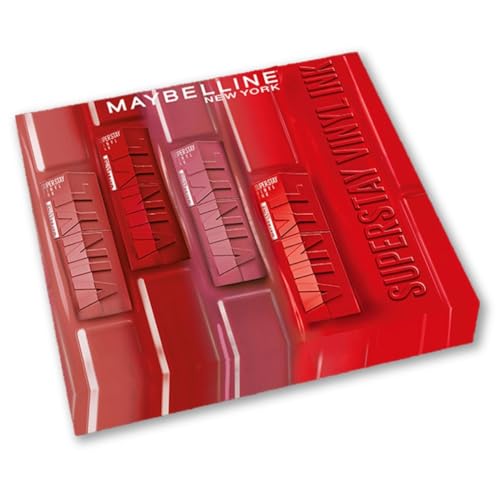 Maybelline New York Coffret 4 Rouges à Lèvres Liquides SuperStay Vinyl Ink