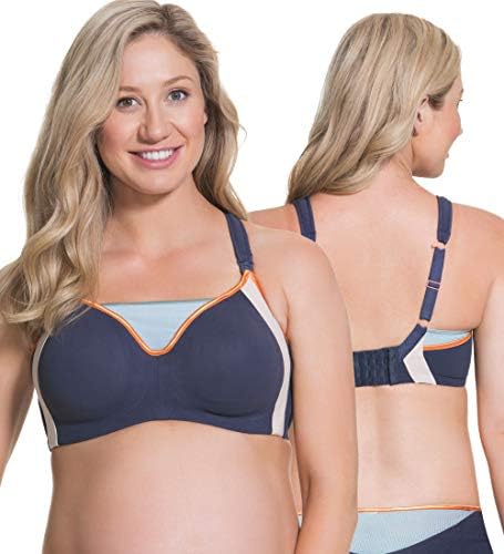 Cake Maternity Zest Nursing Sports Bra for Breastfeeding, Sports Maternity Bra, Blue, 36H UK/ 36K US