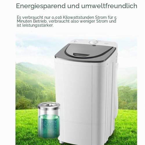 Tragbarer Schleudertrockner 10 kg 2800 U/min 360° blaues Licht