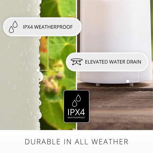 Image of Luminara Outdoor Slim Pillar Flameless LED Candle, Ivory 2 inch x 4.5 inch, Moving Flame Weather Resistant Timer Ready Battery Operated Safe Melted Edge (Pack of 3)