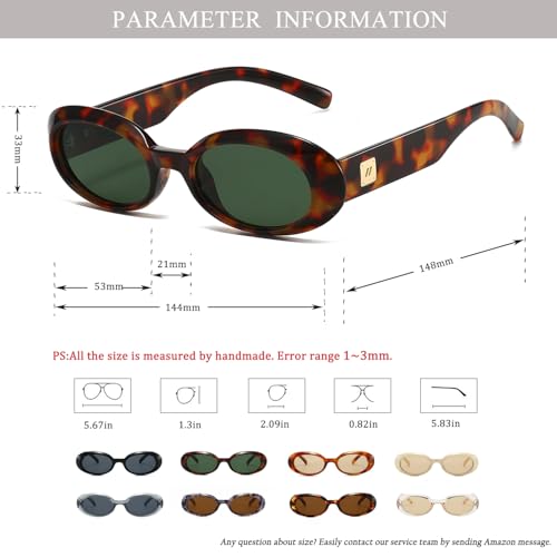 Retro Oval Sunglasses for Women Fashion Cat Eye Sun Glasses Ladies 90s Vintage Oval Shades3