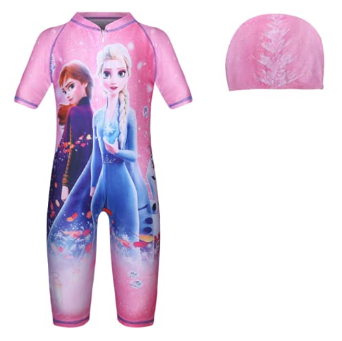 Suyaluoi ELSA Princess - Bañador de una pieza para niña de la reina de la nieve, Rosa 1, 4-5 Años Cover
