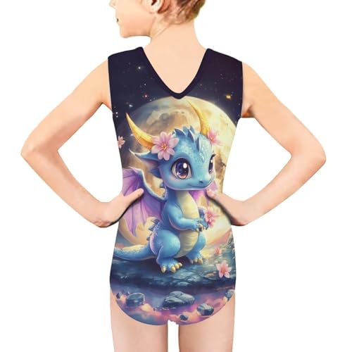 Image of Girls Swimsuits Size 3-14 Kids Summer Sleeveless One Piece Bathing Suit Beach V-Neck