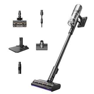 DREAME V20 Aspirapolvere Senza Fili, pulizia Bordi 0 mm, Pulizia Pavimenti Duri e Tappeti, Aspirazione da 25,000PA/210 AW, Anti-groviglio, Autonomia Massima 90 min, Filtrazione 99,99%