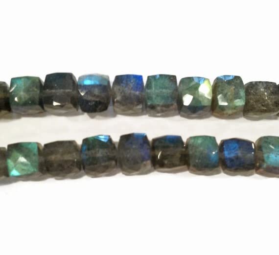 Labradorite naturelle en cubes facettés LKBEADS pour création de bijoux uniques
