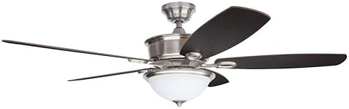 Litex Industries - Ventilador de techo SOE NAPOLI con acabado de níquel cepillado de 56 pulgadas, incluye cuchillas y control remoto - CAF56BNK5CRS