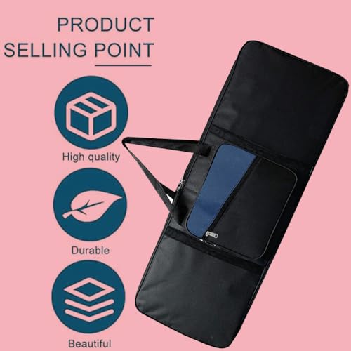 Image of IMAGINEA Nylon 40 Piano Storage Bag Compatible With Psr-I400,Psr-I500,Psr9000,Psr 8000 & Casio Ct-X870In,Ct-X8000In,Ct-X9000In,61 Keys Cover Portable Gig Case,Waterproof Oxford Cloth Bags-Black