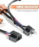RACOONA 50W 6 Ohm Headlight Bulb Relay Harness Adapter Anti Flicker Error Decoder,Car Accessories HB4 9006 LED Load Resistor Kit for Fog Lights Daytime Running (H4(9003 HB2))