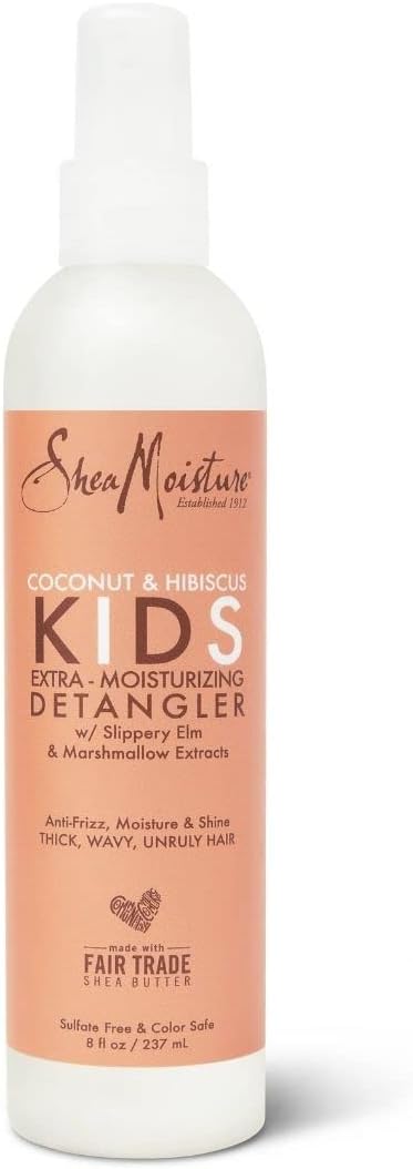 SheaMoisture Kids Extra-Moisturizer Detangler, Coconut & Hibiscus, multi, 8 Fl Oz (Pack of 1)