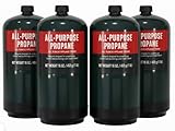 Propane Replacement Fuel Cylinders 16 Ounces Camping (4 Pack). Factory Pre-Filled, Ready to Use