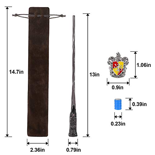 lohodo Magic Wizard Wand for Kids Light Up Witches Staff Handcrafted Illuminating Birthday Party Favors Halloween Costume Accessories Christmas Cosplay