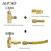 Aupoko R134A Self-Sealing Can Tap, R134A Tank Adapter and Valve Core Remover, 1/4’’ SAE Valve Refrigerant Dispenser Tool with 1/4’’ Female and 1/2’’ Male Adapter for Air Conditioner Manifold #4