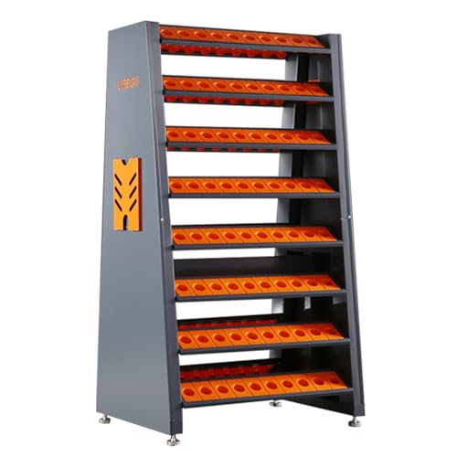 LYREIGN 16-Row Large-Capacity CNC Tool Storage Rack, CNC Tool Storage Cabinet for All CAT/BT HSK Capto Series, CNC Tool Holder Keeper for Storehouse Factory Garage
