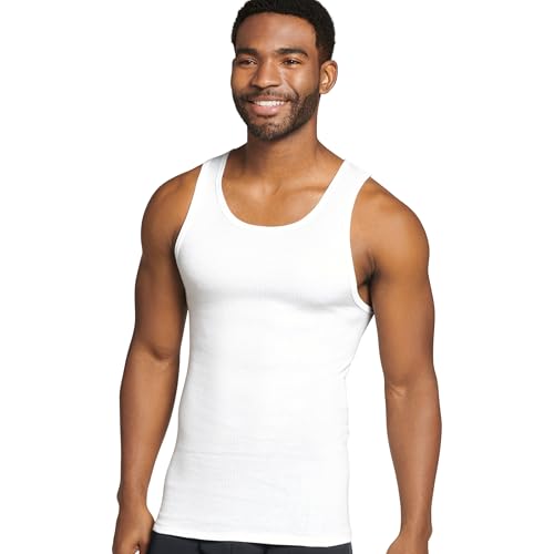 Jockey Men's Undershirt 100% Cotton A-Shirt Tank - 4 Pack2
