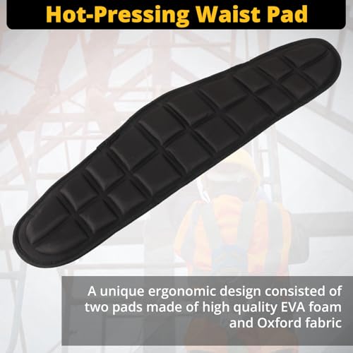 TRSMIMA Safety Harness Climbing Belt - Black Body Fall Protection Men Roof Tree Work Waist-Tongue Buckle Pad D-Ring - Thumbnail 4