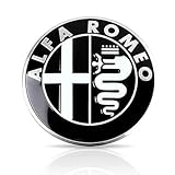 LLTSNT Auto Emblem für Alfa Romeo 74mm, Selbstklebend Logo Emblem Sticker Autoaufkleber Abzeichen Auto Zubehör Auto Schmücken Außenzubehör