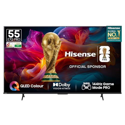 Image of Hisense 139 cm (55 Inches) 4K Ultra HD Smart QLED TV | Dolby Vision Atmos, HDR10+ Adaptive | 144 Hz Game Mode Pro | AI 4K Upscaler | VIDAA OS | 55E7Q PRO (Charcoal Grey)