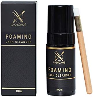 Eyelash Extension Foaming Cleanser with Cleaning Brush | Safe and Gentle Formula for Cleaning Dirt & Oil from Eyelash Extensions