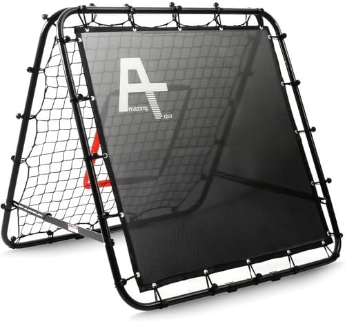 Double-Sided Soccer Rebounder Net – Portable Bounce Back Trainer for Soccer, Baseball, Softball, Lacrosse | Adjustable Practice Target Pitchback Net for Backyard Training Equipment Gift for Kids