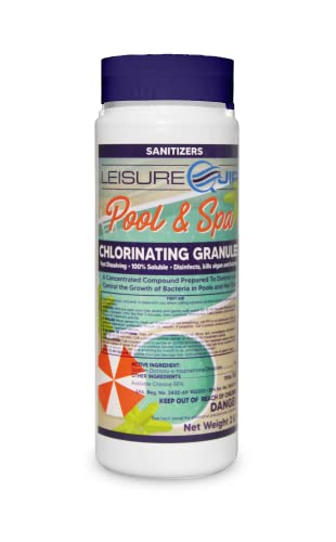 Leisurequip Pool & Spa Chlorine & Balancer Chemical Startup Bundle With Test Strips, Scum Absorber, & Log Book For Pools & Hot Tubs #TOP1