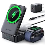 Lamicall 3 in 1 Charging Station for Apple - Foldable Wireless Charger Stand for MagSafe Portable, Travel Wireless Charger Station for Multiple Devices for iPhone 16, 15, 14, 13, Apple Watch, AirPods