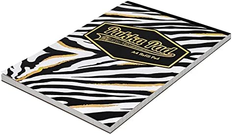 Pukka Pad, Wild A4 Refill Notepad  160 Pages, 80GSM, with 8mm Lines  Tape Headbound with 4-Holepunch - Pack of 2 Assorted Zebra Stripe and Leopard Spot Animal Prints