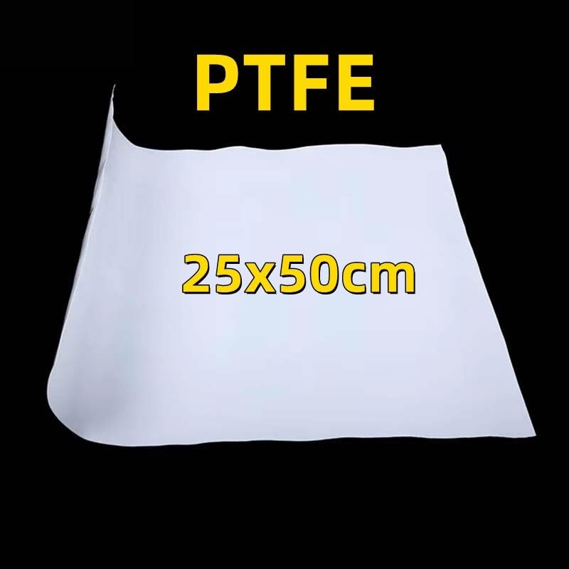 25x50cm PTFE Tape Sheet 0.2 0.3 0.5mm 1mm Thin PTFE Film Lubricant Seal Gasket High Temperature Resistance 1PC(0.5mm)