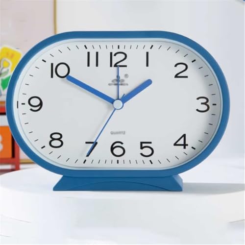 Despertador digital reloj analógico ovalado doméstico multifuncional a pilas 6
