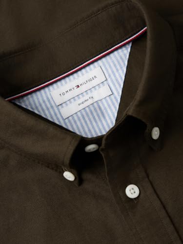 Image of Tommy Hilfiger Men's Long Sleeve Oxford Shirts in Regular Fit, Men's Button Down Shirts, Also Available in Big and Tall